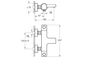 Смеситель для ванны Vitra AquaHeat хром - 3
