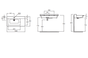 Раковина Jacob Delafon Soprano EXK112 100 см - 2