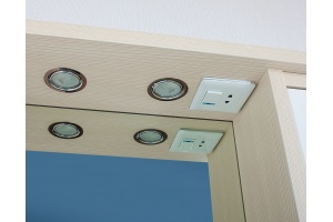 Зеркало-шкаф Бриклаер Бали 62 светлая лиственница, белый глянец, R - 3