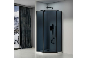 Душевой уголок Black&White Stellar Wind 90х90 черный стекло тонированное - 2