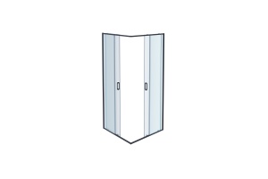 AQ ARI KV 09020BL Душевой уголок квадратный, двери раздвижные 900x900x2000 профиль черный, стекло прозрачное - 2