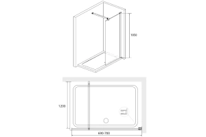 Душевая перегородка RGW Walk In WA-001 70х195 профиль хром стекло прозрачное - 3