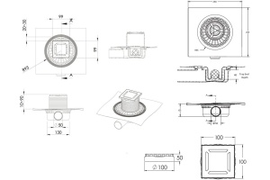 Душевой трап Berges Zentrum Antik 10х10 хром глянцевый - 2