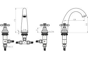 Смеситель Boheme Camelia 297 для раковины - 2