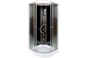 Душевая кабина Deto L 100х100 с гидромассажем, без крыши, черный (L801NGMBLACK)  - 2