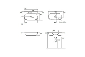 Kerasan Nolita Раковина подвесная/накладная 70х45 см, с 1 отв под смеситель, цвет белый глянцевый - 2