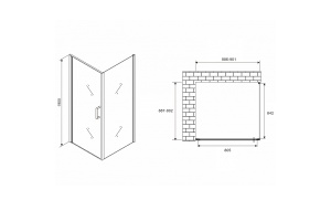 Душевой уголок Abber Sonnenstrand 90х90 хром стекло матовое - 2