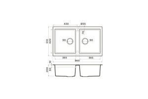 Мойка кухонная Omoikiri Tedori Tetogranit/темный шоколад (4993928) - 2