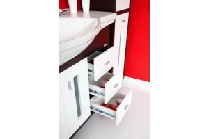 Тумба с раковиной Бриклаер Бали 120 венге, белый глянец - 3