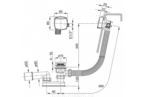 Слив-перелив Ravak X01505 с заполнением переливом II - 3