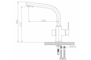 Смеситель Zorg Clean Water ZR 311 YF- кварц для кухонной мойки - 2