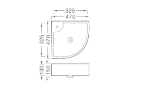 Раковина угловая AQUATEK AQ5166A-00, 325*325*130 - 2