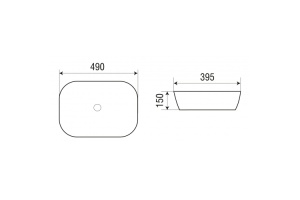 Раковина накладная Weltwasser WW ELBACH M2143 BBG 49 матовый черно-зеленый (10000005600) - 2