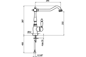 Смеситель Webert Valentino VA920302 золото для кухонной мойки - 2