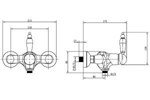 Смеситель для душа Boheme Murano золото - 2