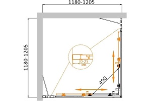 Душевой уголок Cezares Molveno 120х120 хром стекло прозрачное - 3