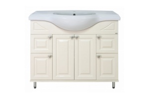 Тумба с раковиной Misty Жардин 105 бежевая глянцевая