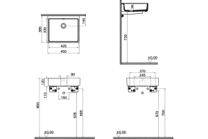 Раковина накладная VitrA Archiplan 45 белый - 2