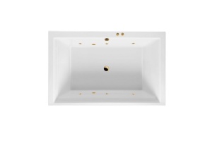 Ванна акриловая Excellent Crown Lux Soft 190х120 с гидромассажем белый - золото
