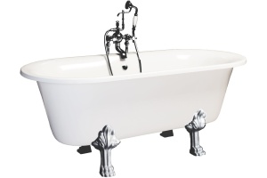 Ванна из искусственного камня Фэма Феррара 2 белая, ножки хром