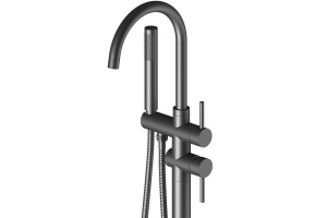 Смеситель напольный для ванны с душем Timo Saona 2300/03Y-CR черный - 2