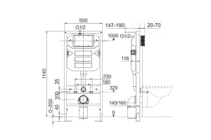 Комплект унитаза с инсталляцией Ceramica Nova Metropol черный с сиденьем микролифт и кнопкой хром матовый - 3