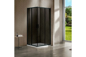 Душевой уголок Vincea Garda 110x110 профиль черный стекло тонированное