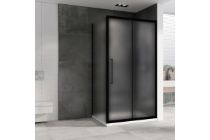 Душевой уголок Abber Schwarzer Diamant 100x90 профиль черный стекло матовое - 2