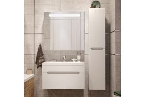 Мебель для ванной DIWO Коломна 80, подвесная, белая, российская (гарнитур, мебель)