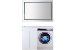 Тумба с раковиной Misty Фостер 120 напольная, прямая, под стиральную машину - 2