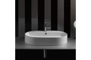 Kerasan Ciotola Раковина-чаша 65х40хh12см, с 1отв., с переливом, Цвет:Белый