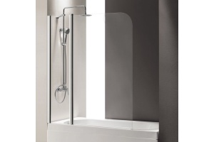 Шторка на ванну Cezares Eco O-V-11-120/140-C-Cr стекло прозрачное