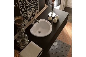 KERASAN Retro Раковина  встраиваемая 50х41см, с переливом, цвет белый