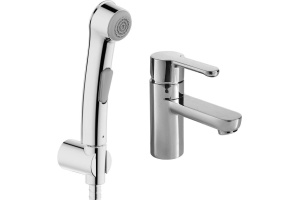 Смеситель Bravat Stream F13783C-3 для раковины с гигиеническим душем