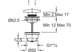 Донный клапан для раковины Jacob Delafon E78262-00 - 2