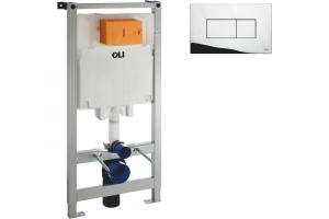 Система инсталляции для унитазов OLI Oli 80 300573pKA00 с кнопкой смыва, хром глянец