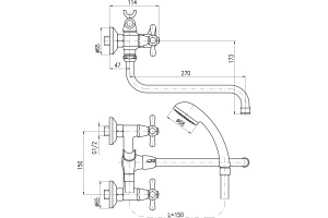 Смеситель для ванны Rav Slezak Morava хром (MK153.5/1) - 2