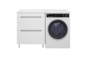 Тумба под стиральную машину Misty Байкал 70 белая глянцевая