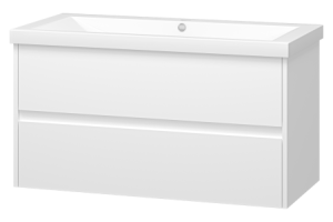 Тумба с раковиной Misty Алиса 100 белая глянцевая