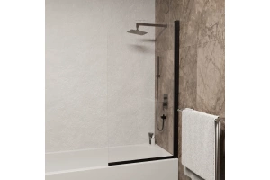 Шторка на ванну RGW Screens SC-109B 70x150 профиль черный стекло прозрачное