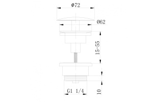 Донный клапан Abber черный матовый - 2