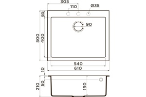 Мойка кухонная Omoikiri Bosen 61-GR leningrad grey - 2
