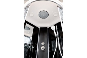 Душевая кабина Deto BM 90х90 с подсветкой и гидромассажем, хром (BM1590LED+GMBLACK) - 3