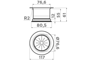 Сменная горловина для измельчителя Omoikiri Nagare Slim черный (4956820) - 2