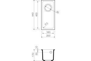 Дополнительная мойка Omoikiri Bosen 20-U-SA бежевая - 3