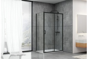 Душевой уголок ABBER Schwarzer Diamant 100х100 профиль черный (AG30100B-S100B-S100B) - 2