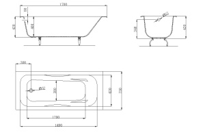 Ванна чугунная OWL Bjorn 170x75 - 3