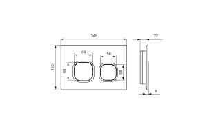 Клавиша смыва, универсальная, чёрная - 2