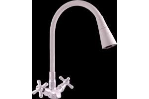 Смеситель для кухни Rav Slezak Morava retro белый - хром