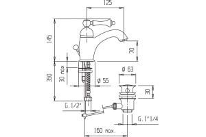 Смеситель Cezares Margot MARGOT-LSM1-02-Bi для раковины - 2